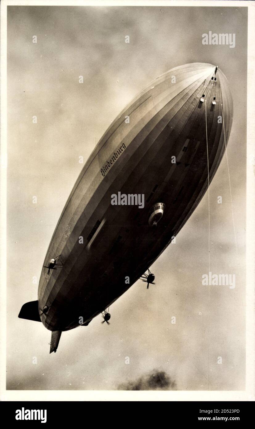 Zeppelin, LZ 129 Hindenburg, Starrluftschiff, Spendenaufruf weltweit im Einsatz Stockfoto