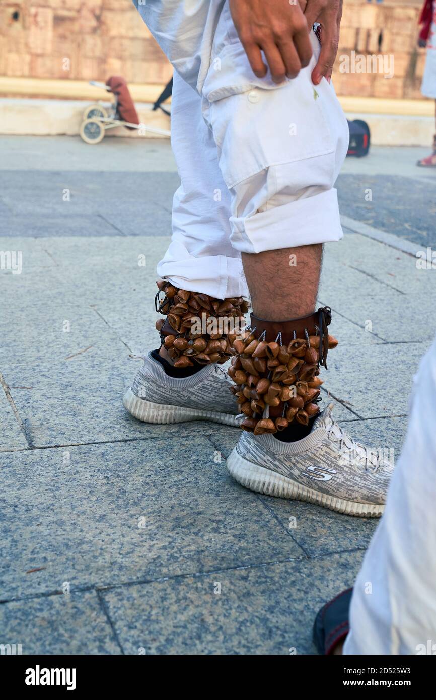 Plaza Colon, Dia Nacional de España, Dia de la Hispanidad, Protest, Madrid, Spanien, 12. Oktober 2020 Stockfoto