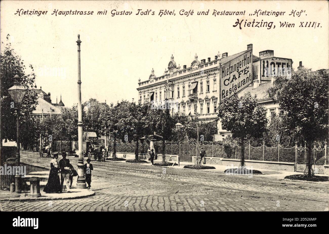 Wien Josefstadt Hietzing, Hauptstraße, Gustav Todts Hotel, Hietzinger Hof - weltweite Nutzung Stockfoto