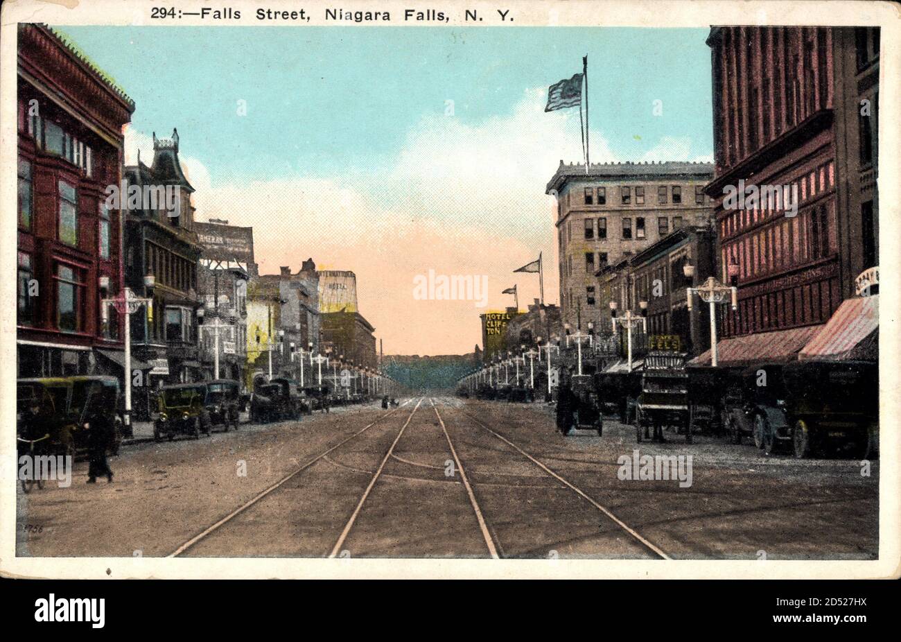 Niagara Falls New York USA, Falls Street, Gebäude - Nutzung weltweit Stockfoto