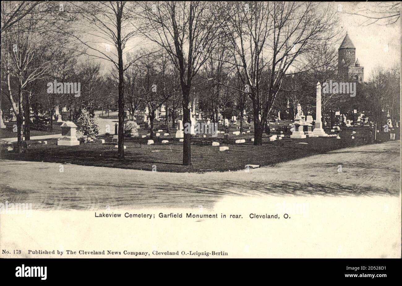 Cleveland Ohio, Lakeview Cemetery, Garfield Monument auf der Rückseite - weltweite Nutzung Stockfoto