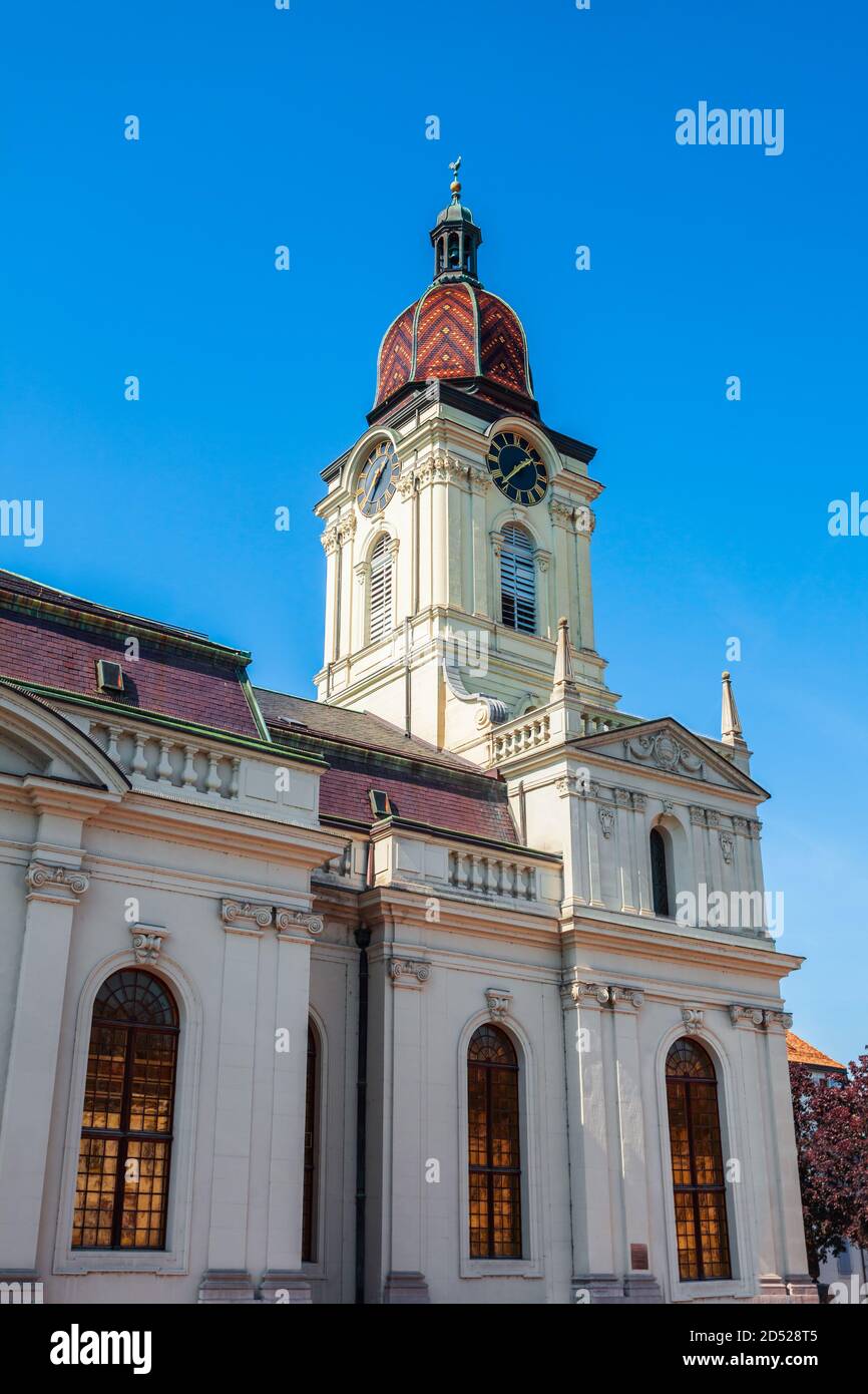 Morges Tempel ist eine protestantische Kirche in Morges. Morges ist eine Stadt am Ufer des Genfer Sees im Kanton Waadt in der Schweiz Stockfoto