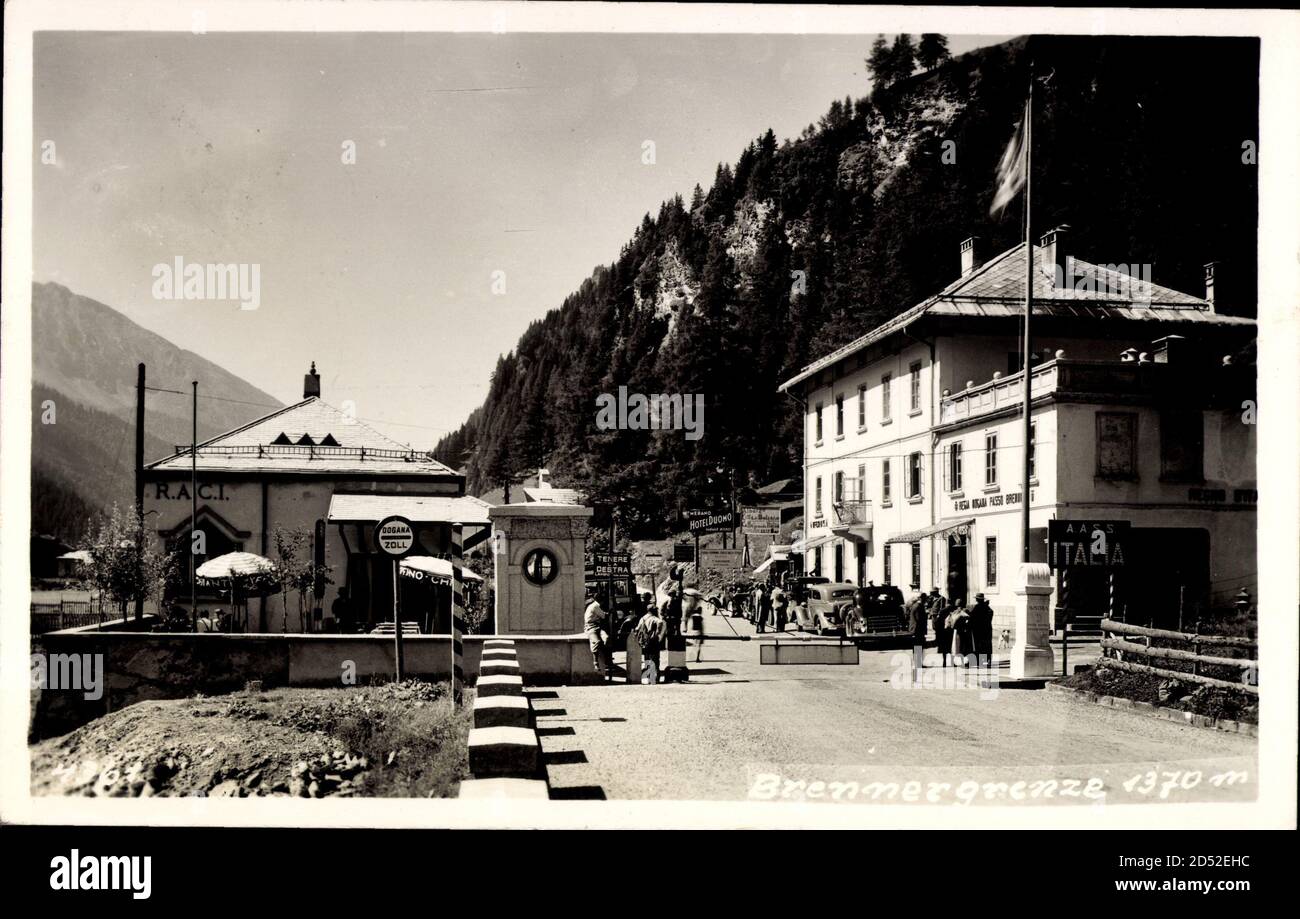 Steinach am Brenner Tirol, Brennergrenze, Dogana, Zoll, R.A.C.O., Hotel Duomo Stockfoto