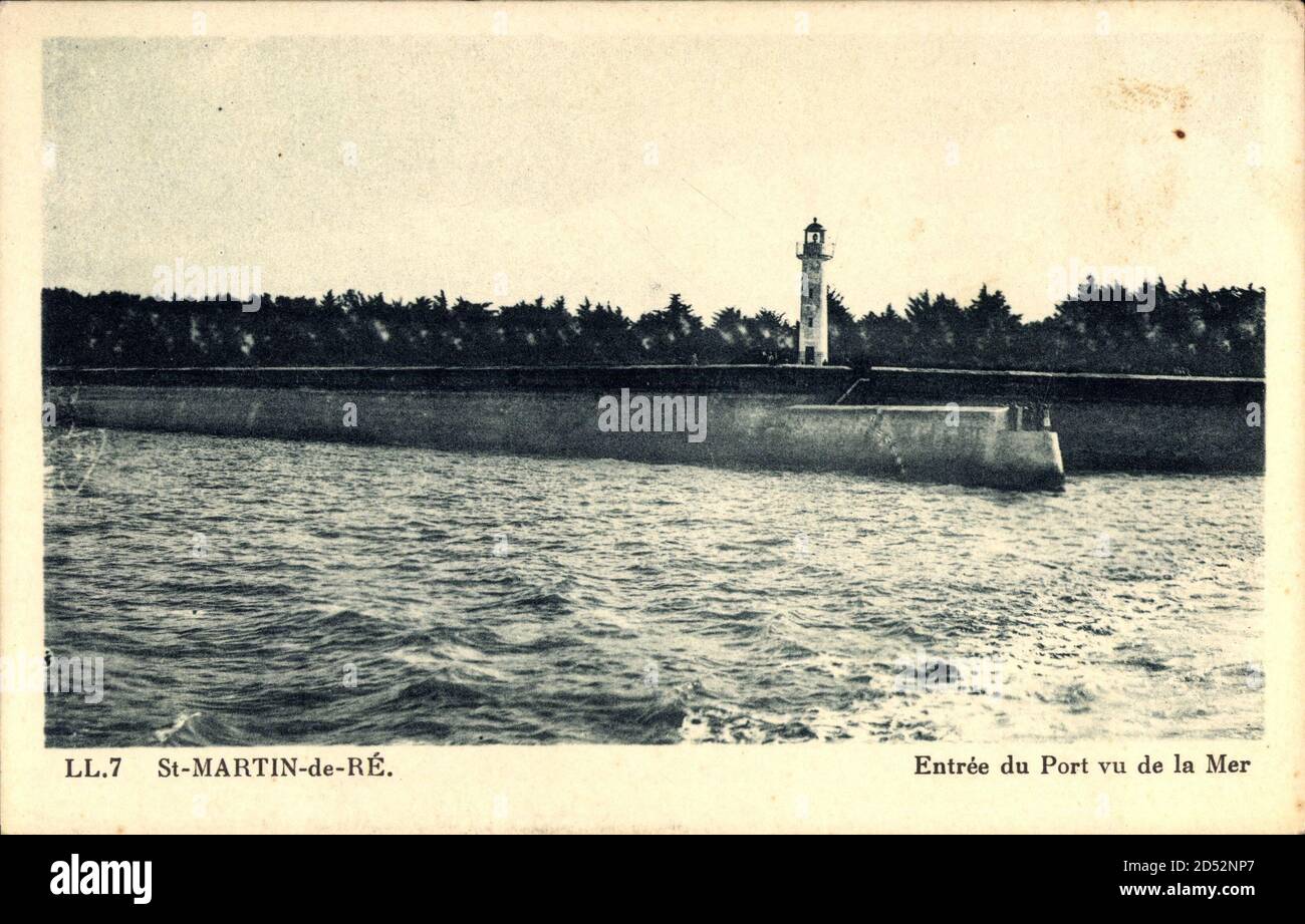 St. Martin de Ré Charente Maritime, Entrée du Port vu de la Mer – weltweite Nutzung Stockfoto