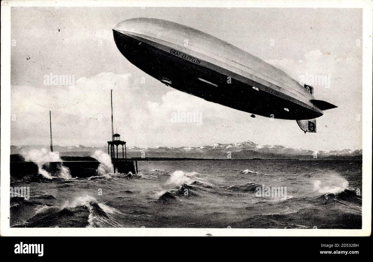 Luftschiff, Graf Zeppelin, LZ 127, Friedrichshafen, Flug über den Bodensee Stockfoto