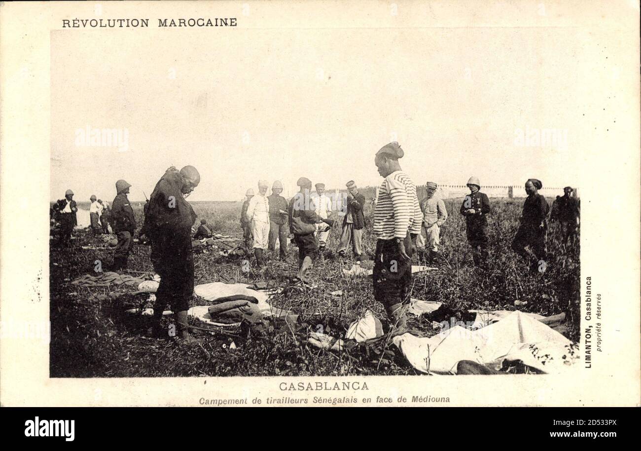 Casablanca Marokko, Campement de Tirailleurs Senegalais en Face de Mediouna - weltweite Nutzung Stockfoto