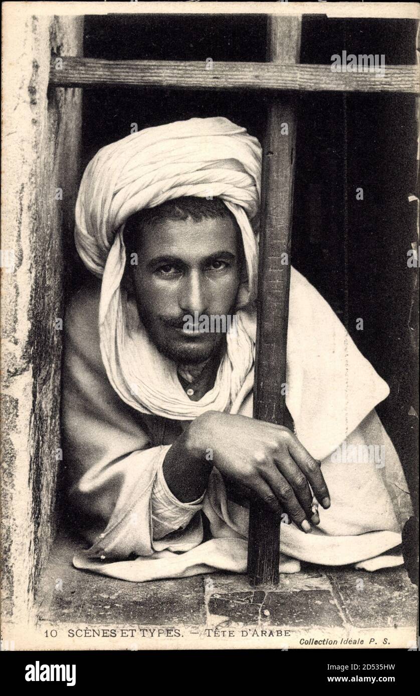 Maghreb, Scènes et types, Tête dArabe, Araber, Collection Idéale P.S. 10 Verwendung weltweit Stockfoto
