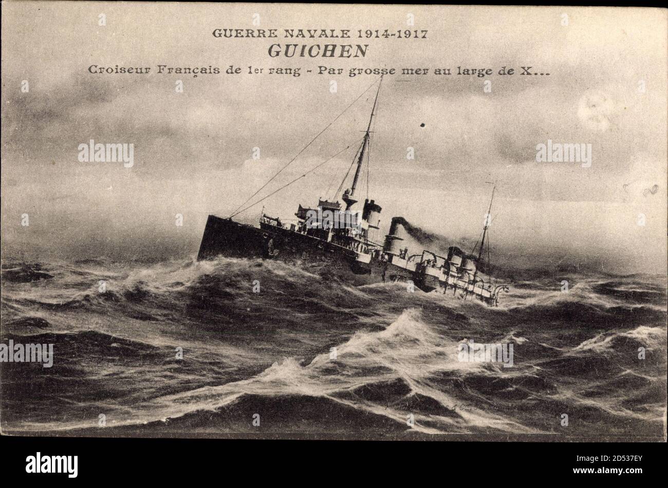 Französisches Kriegsschiff, Guichen, Croiseur, Guerre Navale - weltweite Nutzung Stockfoto