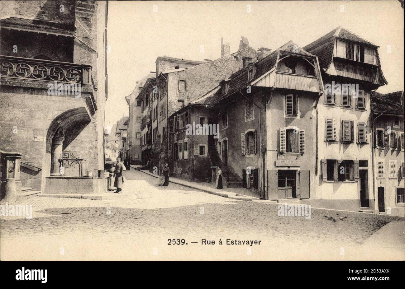 Estavayer Kanton Freiburg, vue générale dune rue – weltweite Nutzung Stockfoto