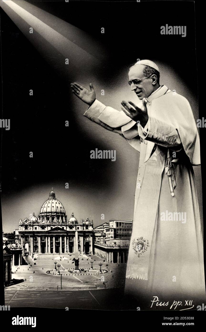 Vatikan Rom Lazio, Papst Pius XII., Eugenio Maria Giuseppe Giovanni Pacelli, Petersdom - weltweite Nutzung Stockfoto