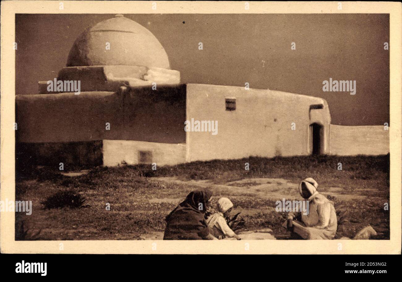 Sfax Tunesien, Cimetiere arabe, Teilansicht von einem Friedhof Stockfoto