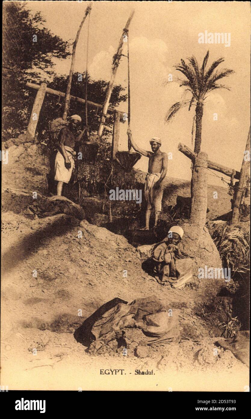 Ägypten, shaduf, Wasserstelle, Ziehbrunnen, Ägypter Verwendung weltweit Stockfoto