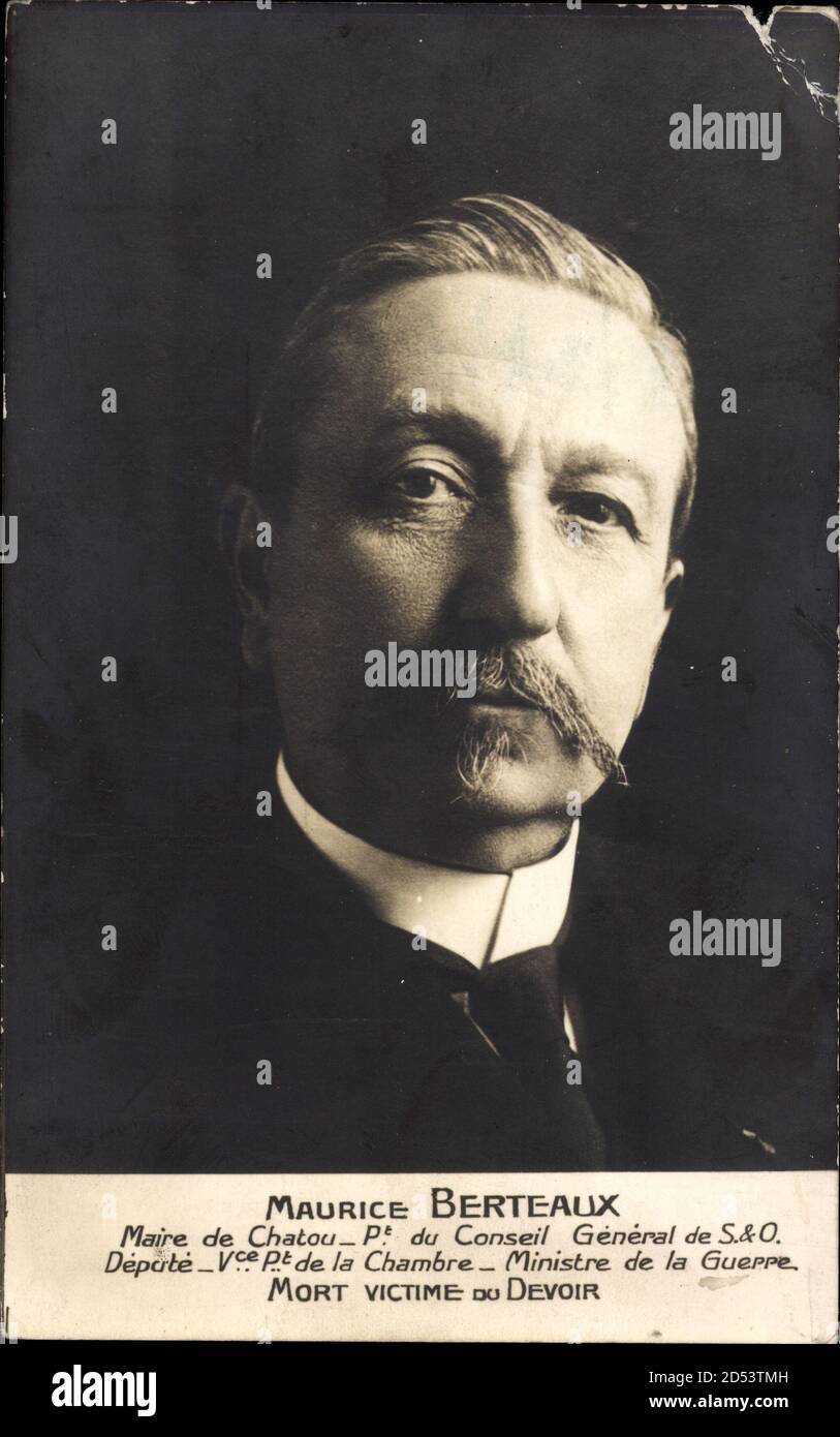 Maurice Berteaux, homme politique français, Portrait weltweit Stockfoto