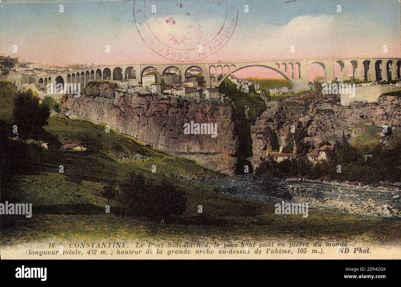 Constantine Algerien, Le Pont Sidi Rached, le plus haut pont en pierre... Weltweite Nutzung Stockfoto