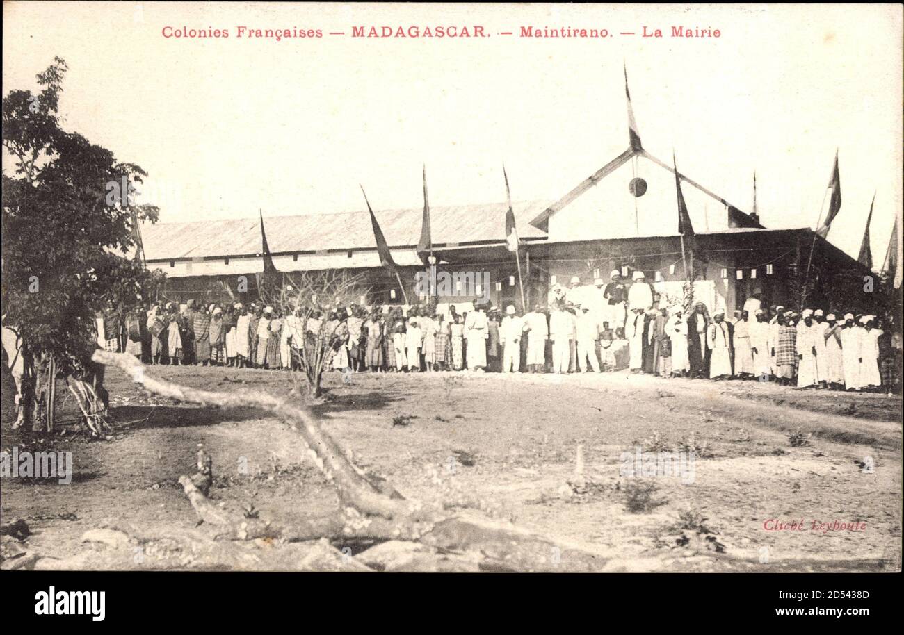 Maintirano Madagaskar, Colonies Francaises, La Mairie - weltweite Nutzung Stockfoto