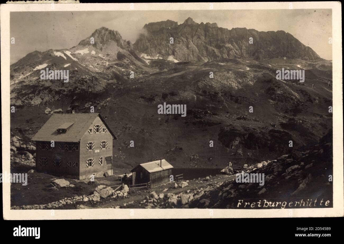 Freiburger Hütte, Rote Wand, Österreich, Panorama weltweit im Einsatz Stockfoto