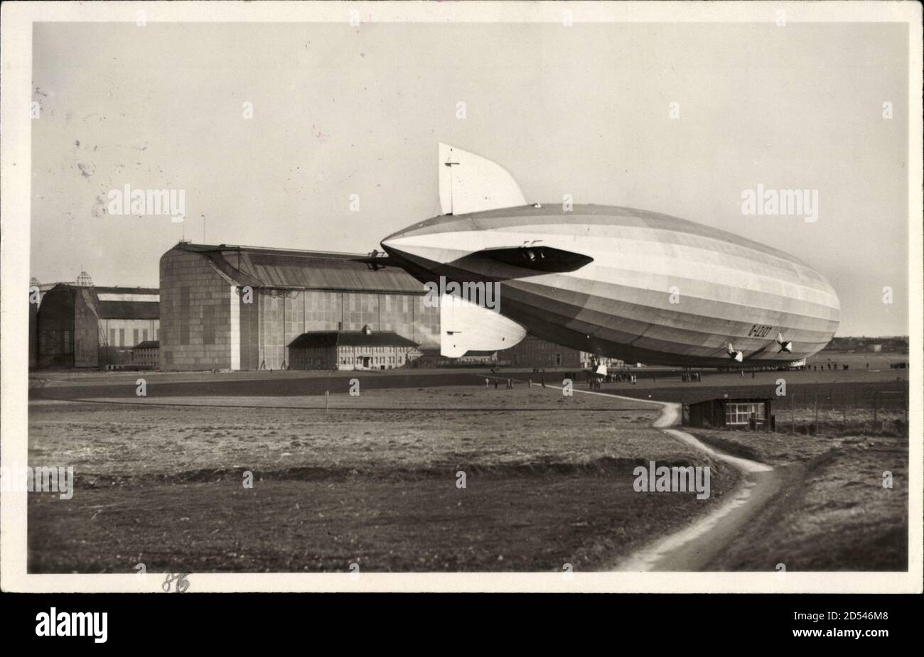 Graf Zeppelin, LZ 127, in den Windstellen, Luftschiff, Luftschiffhallen weltweit im Einsatz Stockfoto