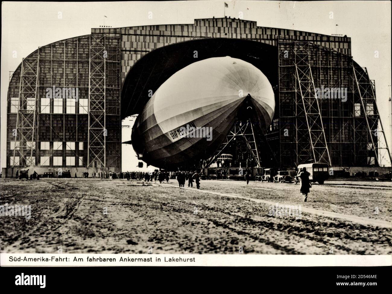 Südamerika Fahrt, am fahrbaren Ankermast in Lakehurst, Graf Zeppelin, LZ 127 weltweit im Einsatz Stockfoto