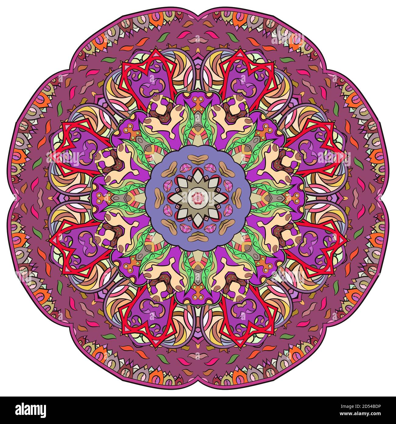 Mandala, tracery Rad Mehndi Design Stock Vektor