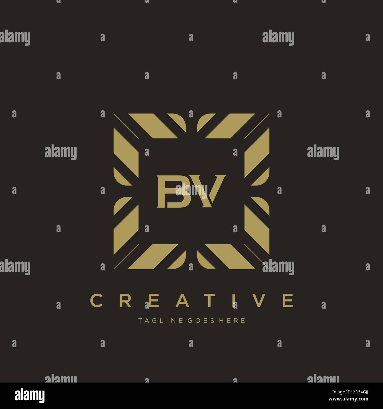 BV Anfangsbuchstaben Luxus Ornament Monogramm Logo Vorlage Vektor Kunst Stock Vektor