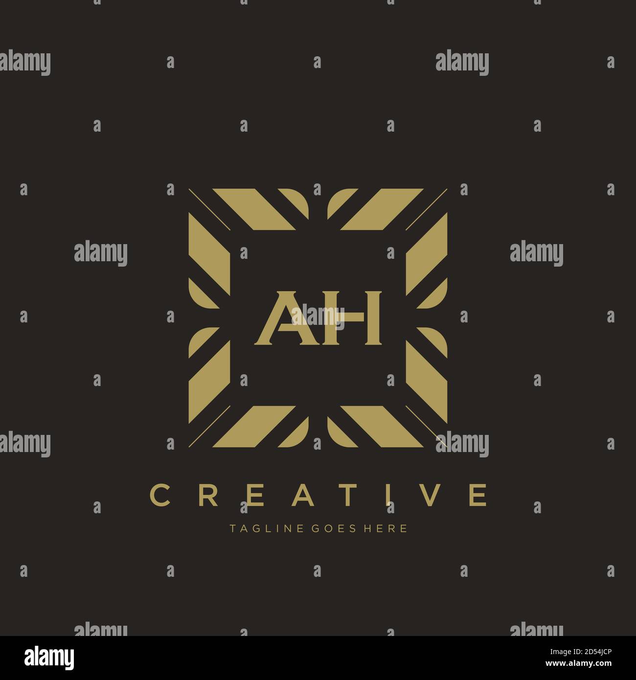 AH Anfangsbuchstabe Luxus Ornament Monogramm Logo Vorlage Vektor Kunst Stock Vektor
