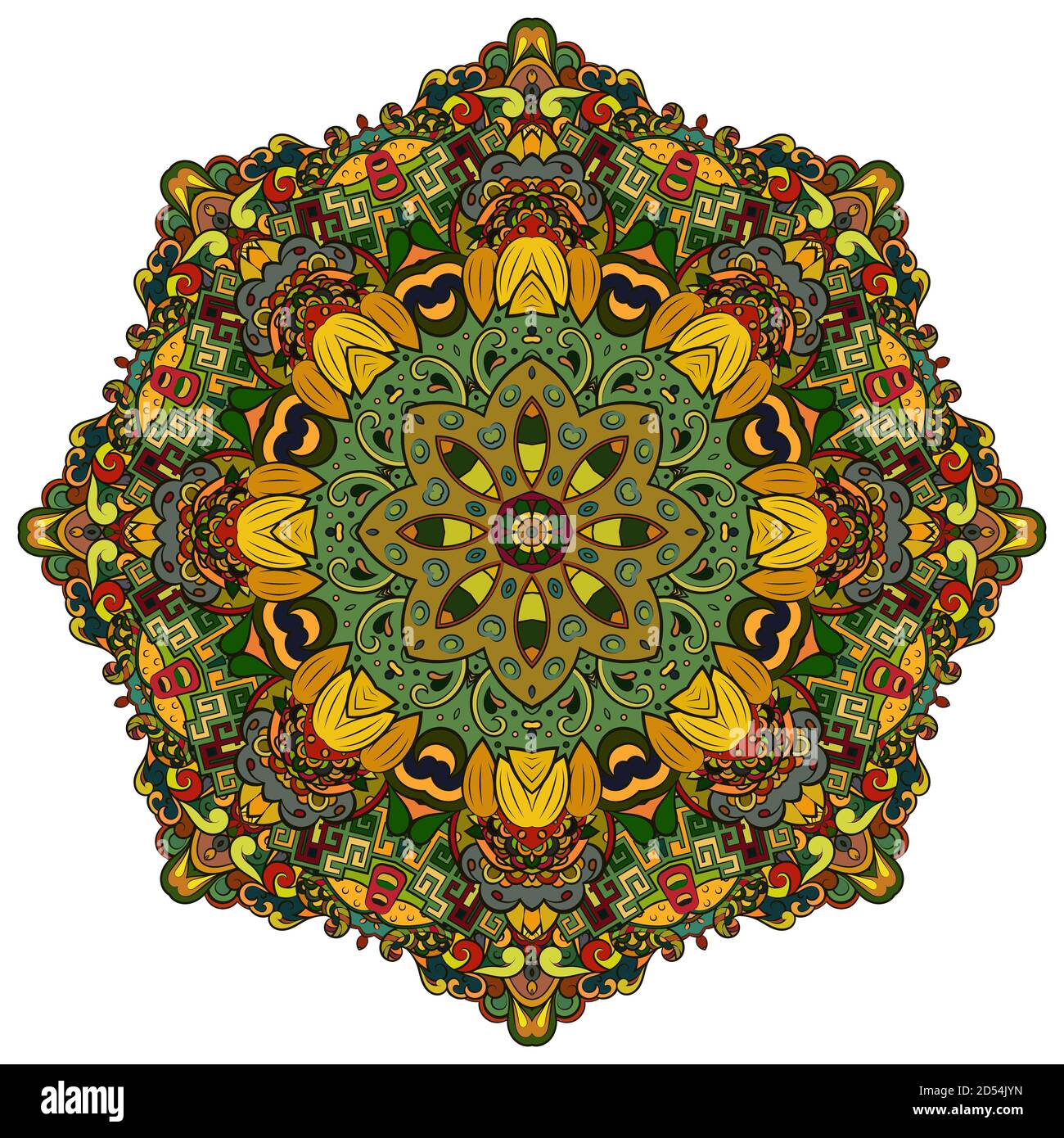 Mandala, tracery Rad Mehndi Design Stock Vektor