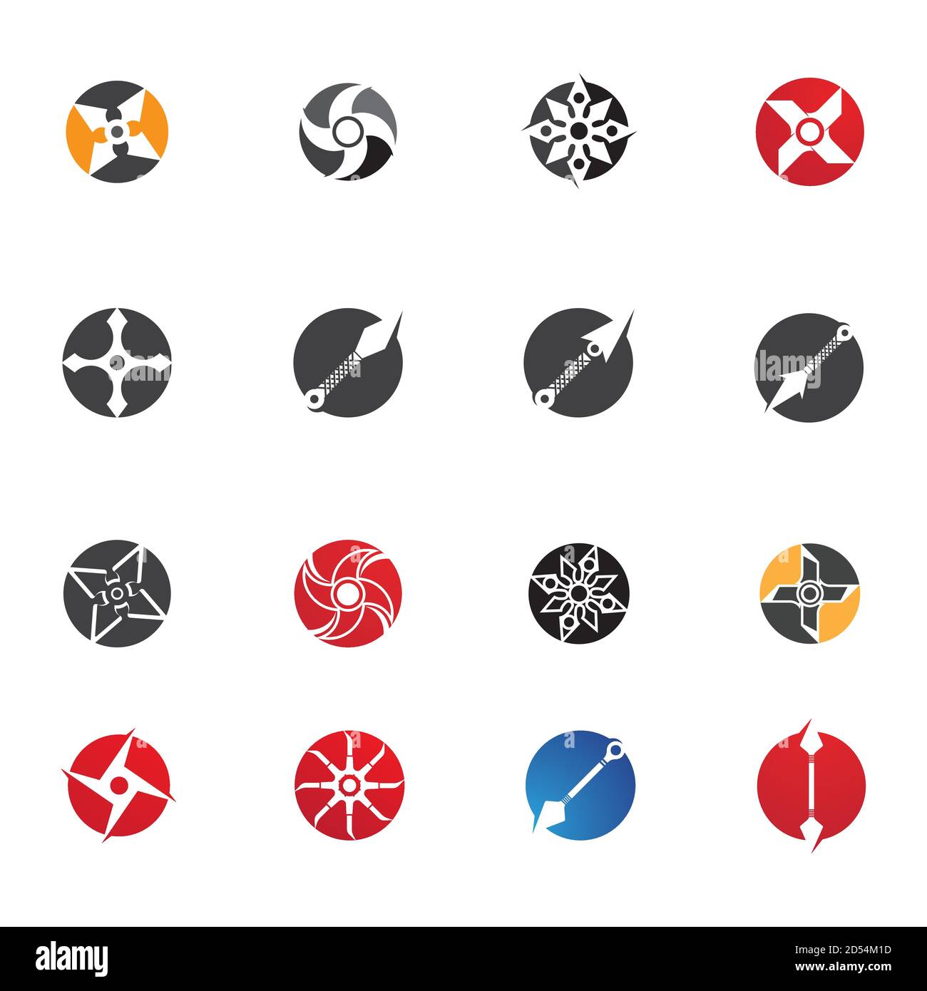 ninja Waffen Vektor-Logo und Symbol Stock Vektor