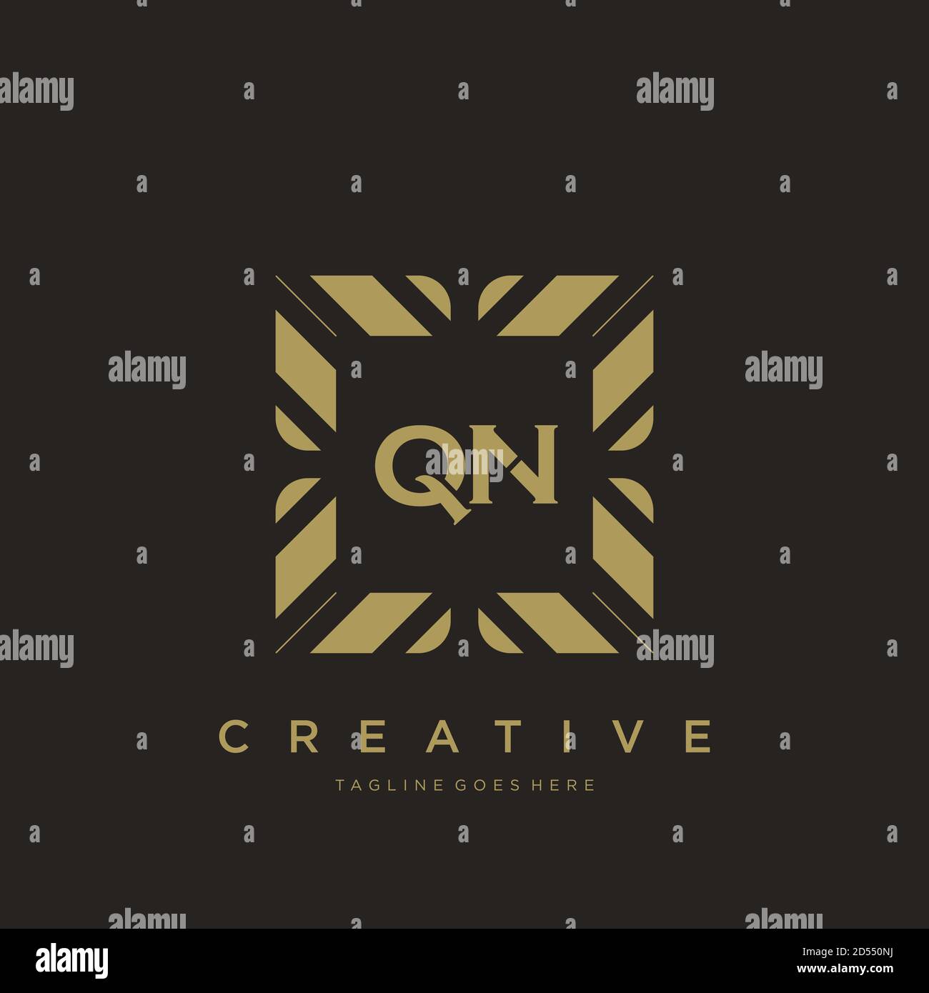 QN Anfangsbuchstabe Luxus Ornament Monogramm Logo Schablone Vektor Stock Vektor