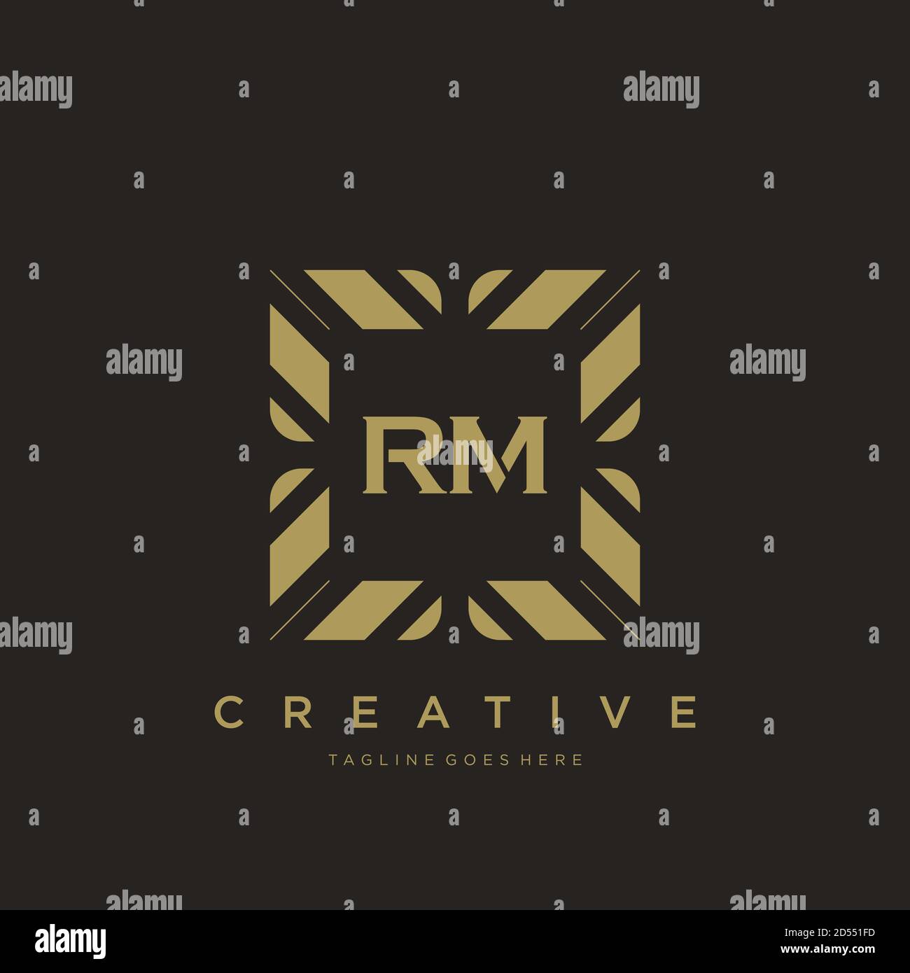 RM Anfangsbuchstabe Luxus Ornament Monogramm Logo Vorlage Vektor Stock Vektor