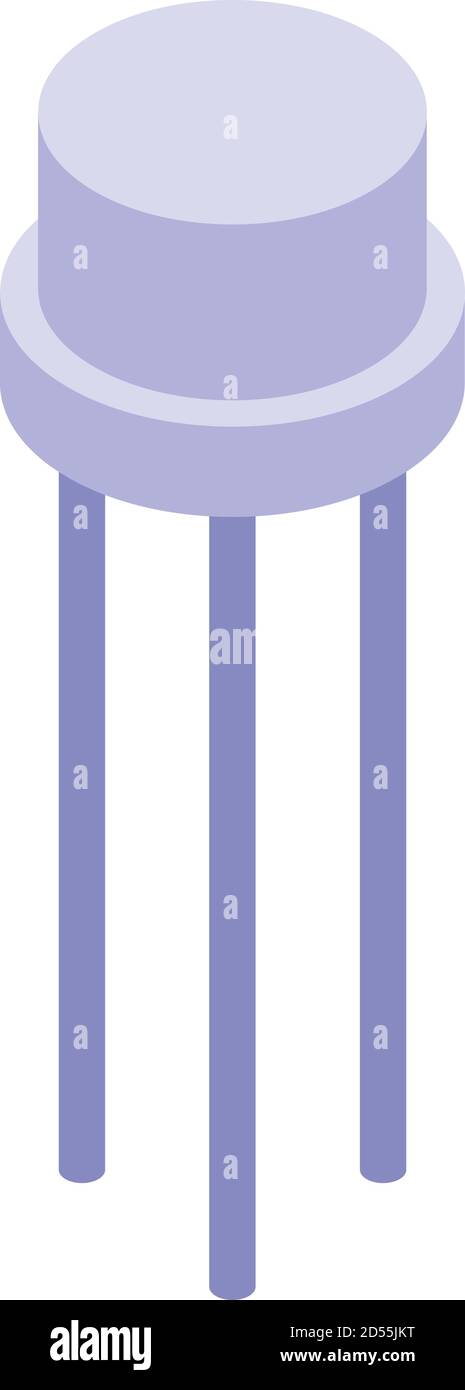 Transistor-Symbol für Spannungsregler, isometrische Ausführung Stock Vektor