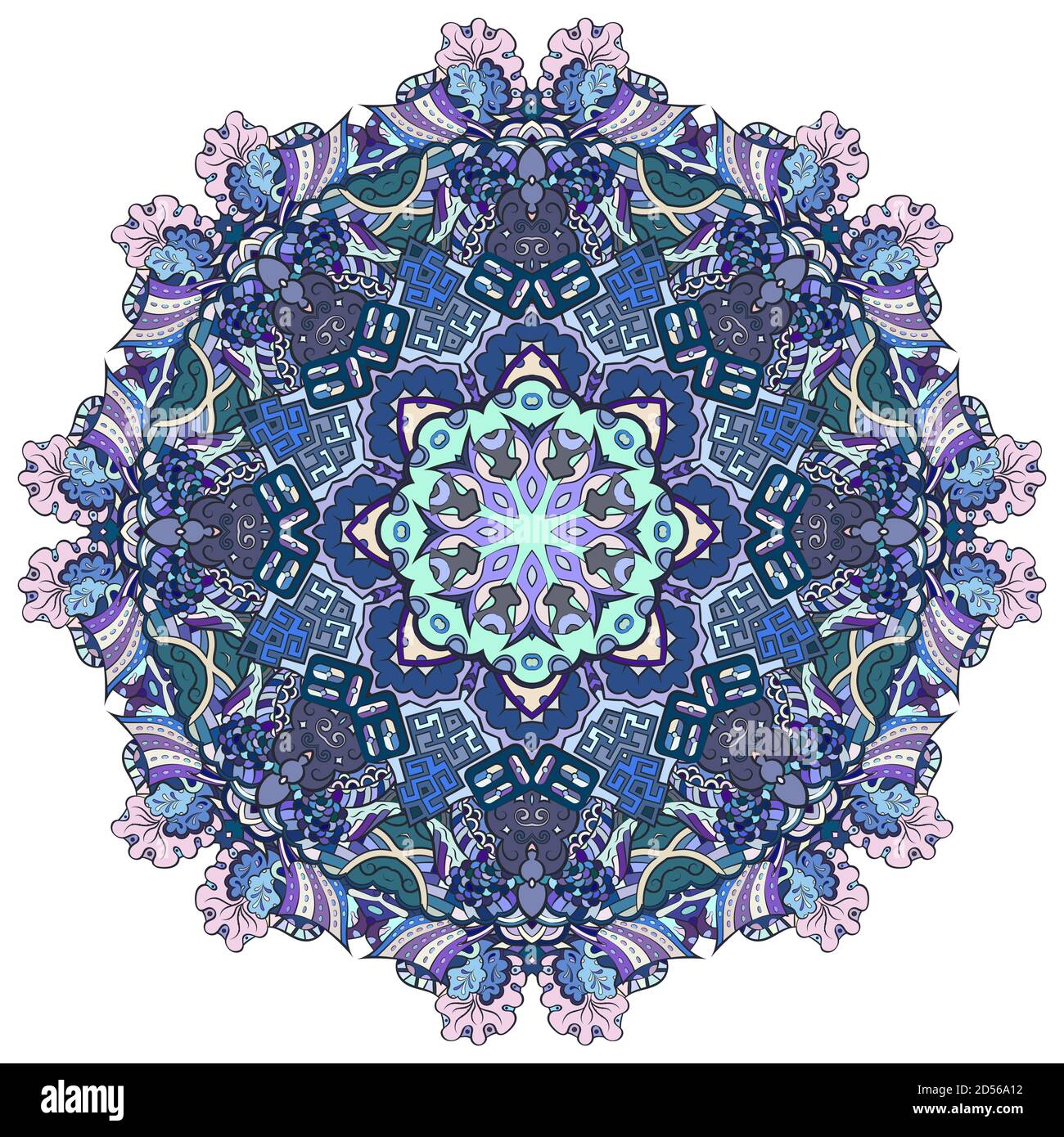 Mandala, tracery Rad Mehndi Design Stock Vektor