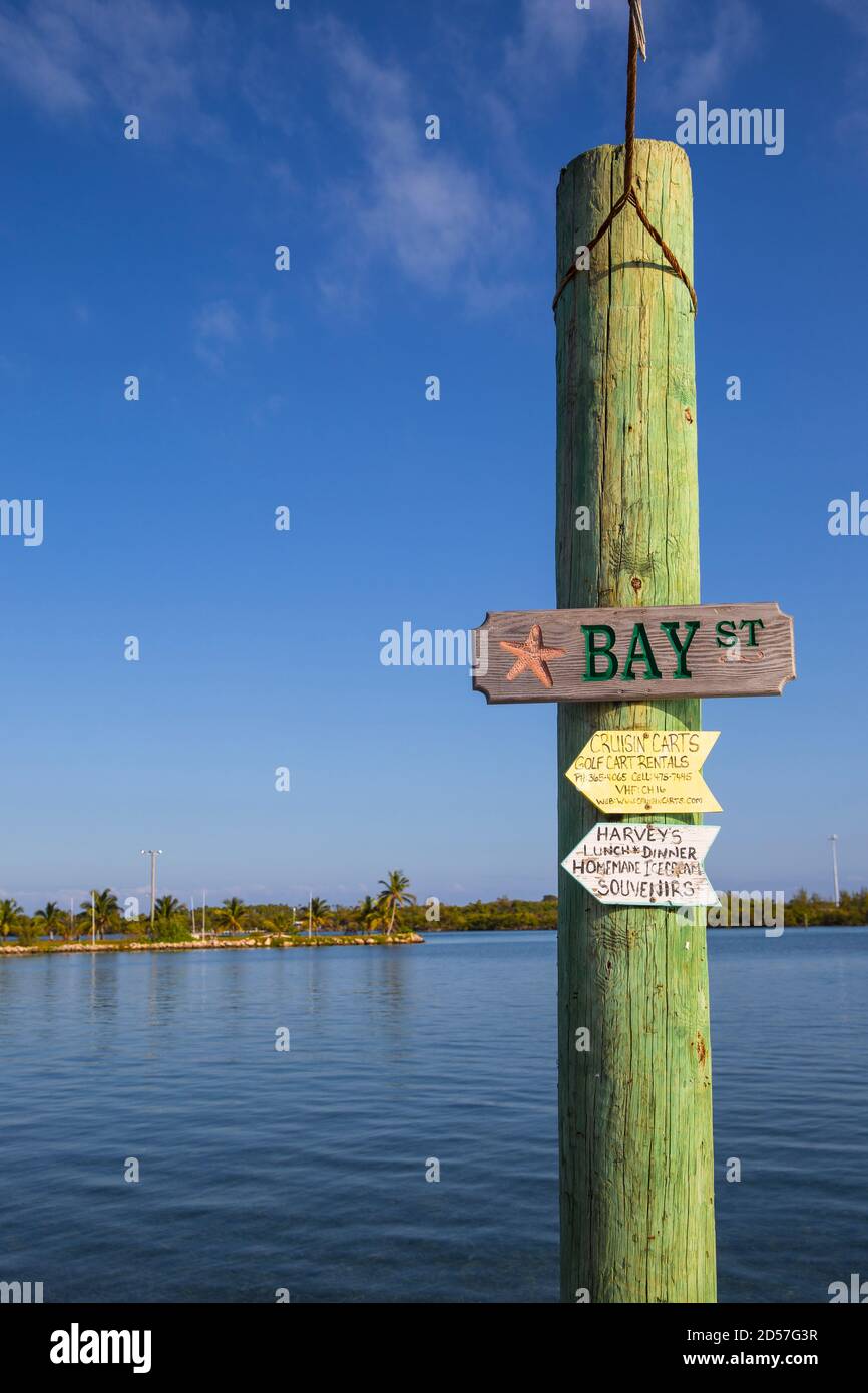 Bahamas, Abaco Islands, Green Turtle Cay, New Plymouth Stockfoto