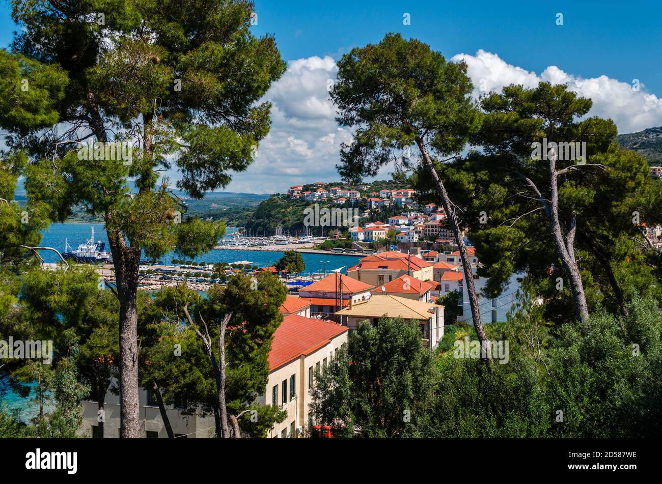Pylos Griechenland - die malerische und friedliche Stadt der Präfektur Messinia im Südwesten Griechenlands an der Küste des IO Stockfoto