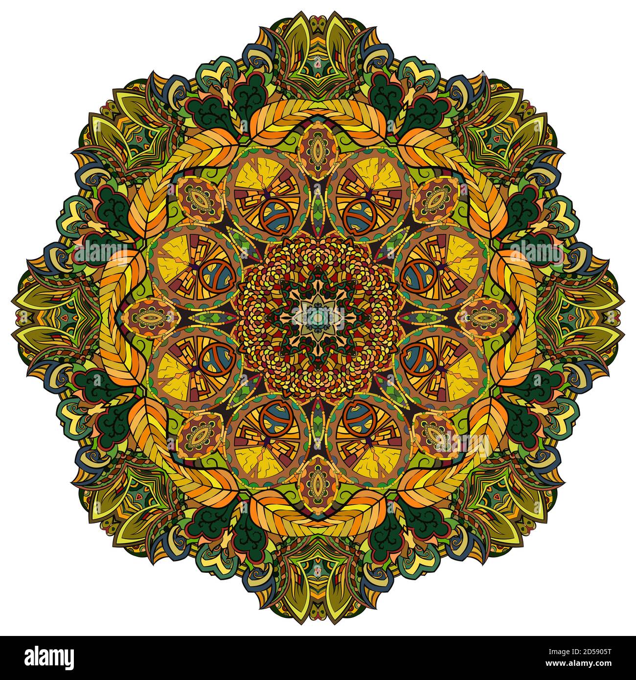 Mandala, tracery Rad Mehndi Design Stock Vektor