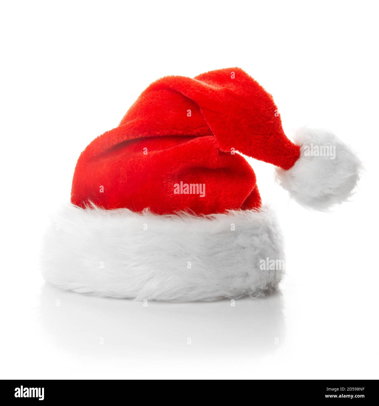 Weihnachtsmann rot Hut isoliert auf weißem Hintergrund Stockfoto