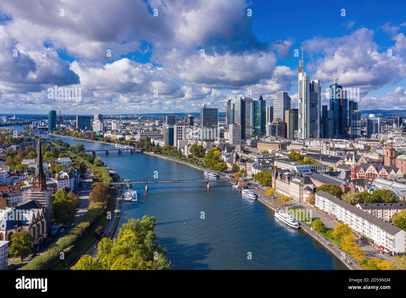 Luftaufnahme des Stadtbildes von Frankfurt am Main, Deutschland Stockfoto