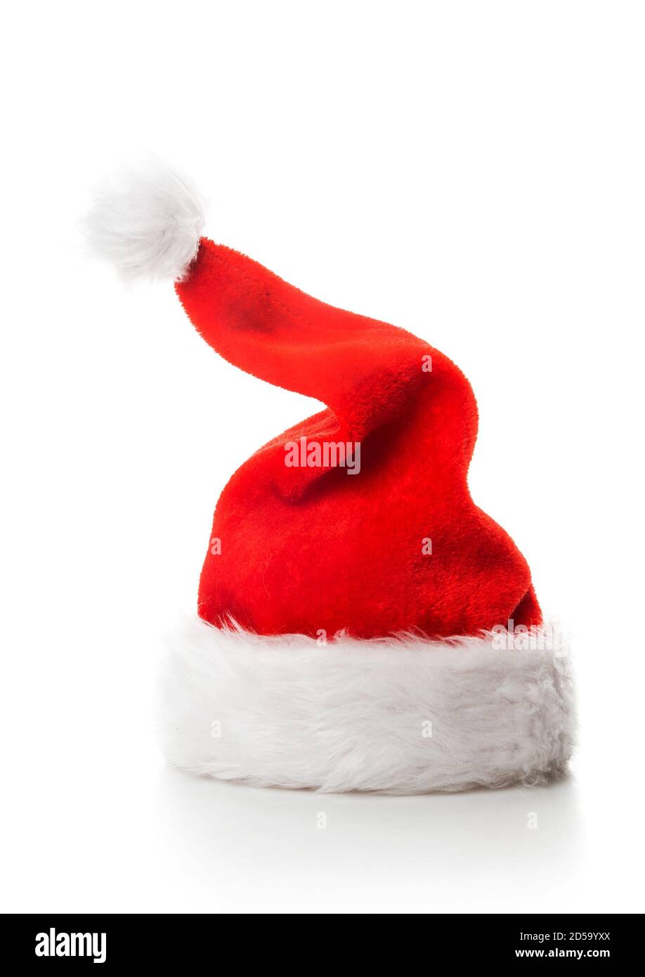 Weihnachtsmann rot Hut isoliert auf weißem Hintergrund Stockfoto