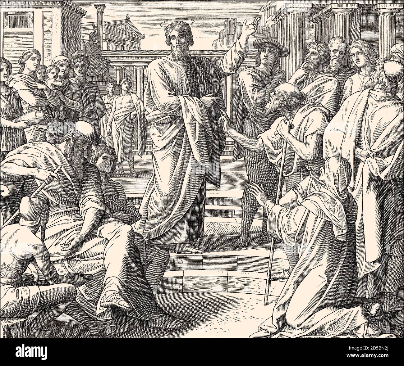 Die Areopagus-Predigt, Neues Testament, von Julius Schnorr von Carolsfeld, 1860 Stockfoto