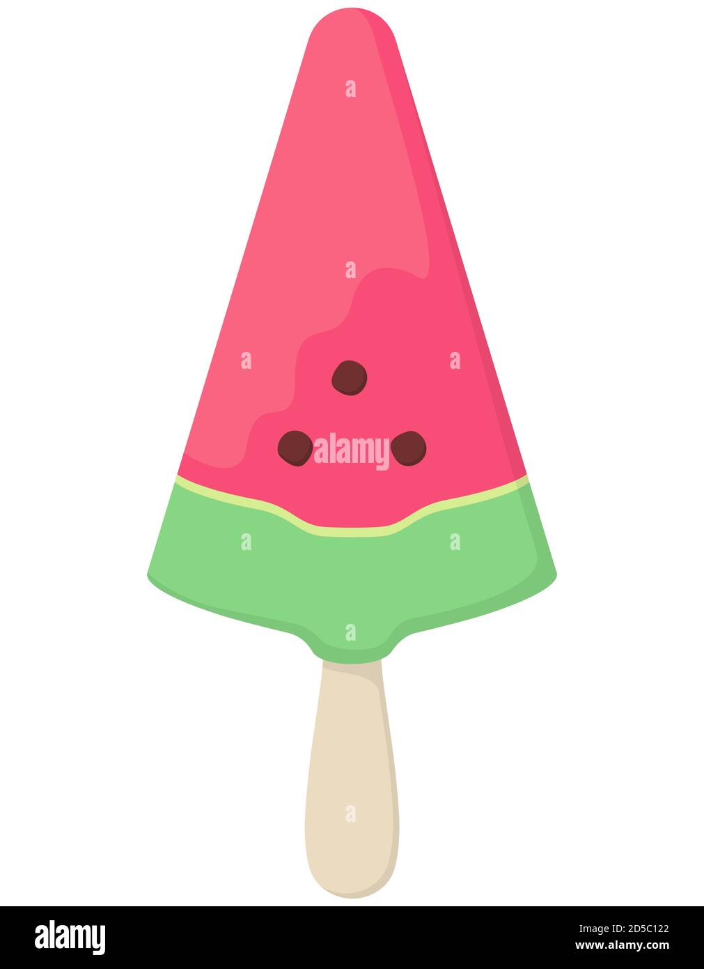 Wassermelone-Eis. Sommer Dessert im Cartoon-Stil. Stock Vektor