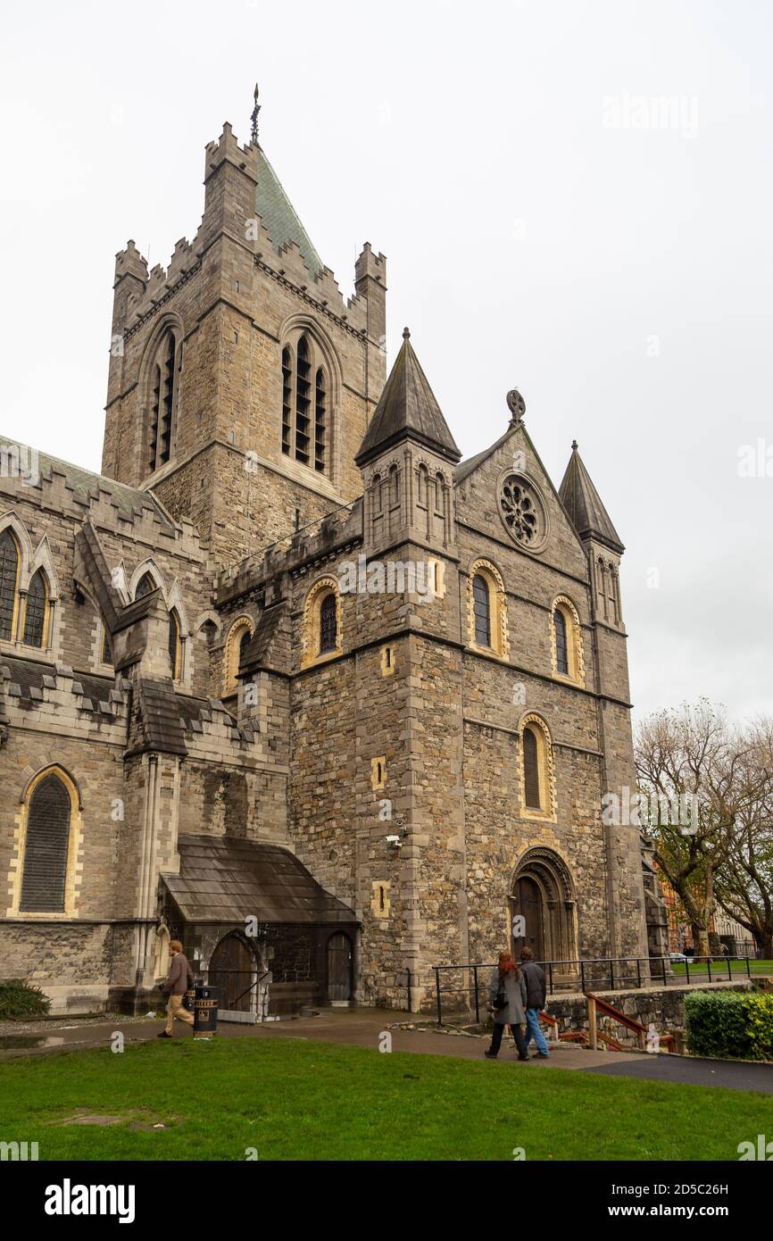 Dublin, Irland - 09. November 2015: Christ Church Cathedral formeller die Kathedrale der Heiligen Dreifaltigkeit, ist die Kathedrale der Vereinigten Diözesen o Stockfoto