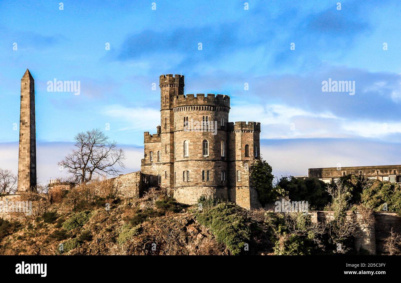 Governor's House of the Old Calton Jail auf dem Hügel von Calton. Edinburgh, Schottland. Stockfoto