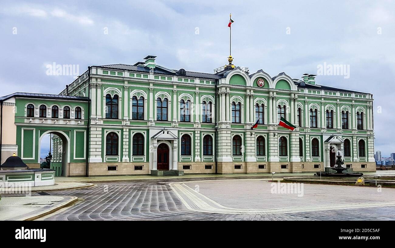 Der Gouverneurspalast / Präsidentenpalast auf dem Gebiet des Kasaner Kremls, Russland Stockfoto