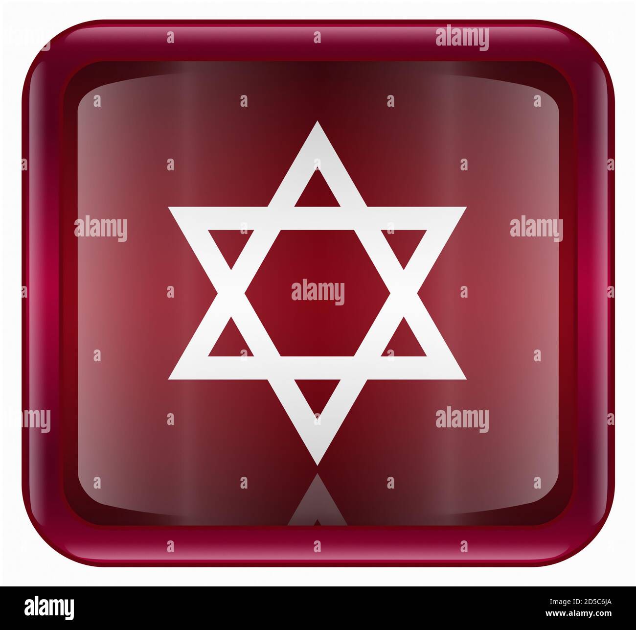 David Stern-Symbol rot, isoliert auf weißem Hintergrund Stockfoto