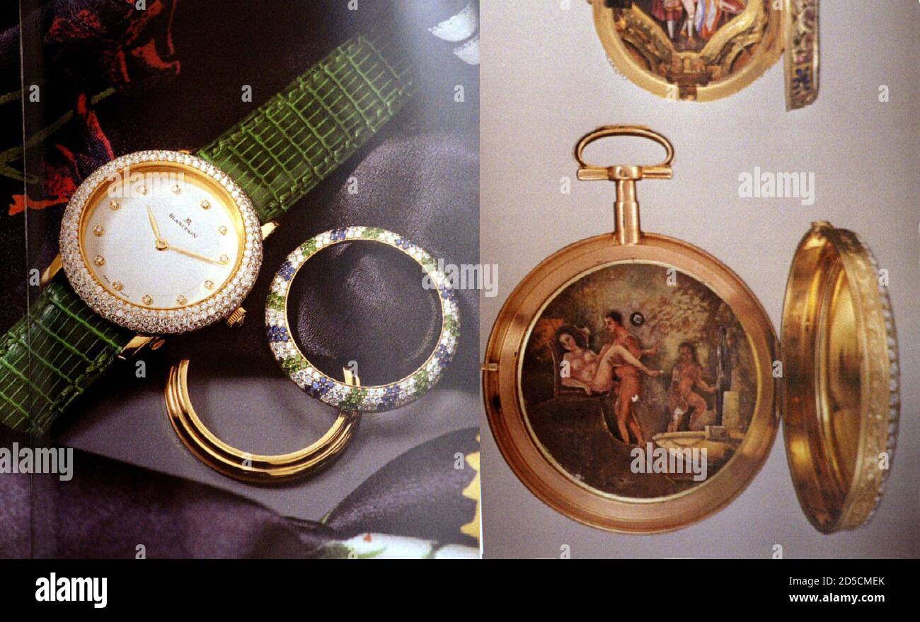 Uhren im Wert von mehr als fünf Millionen Mark wurden durch unbekannte  Diebe aus dem Deutschen Museum in München am Sonntag, den 20. November  gestohlen. Die Uhr (L) ist eine 18 Karat