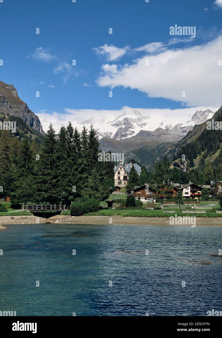 Blick auf den Gover See - Italien, Aostatal, Gressoney-Saint-Jean, Stockfoto