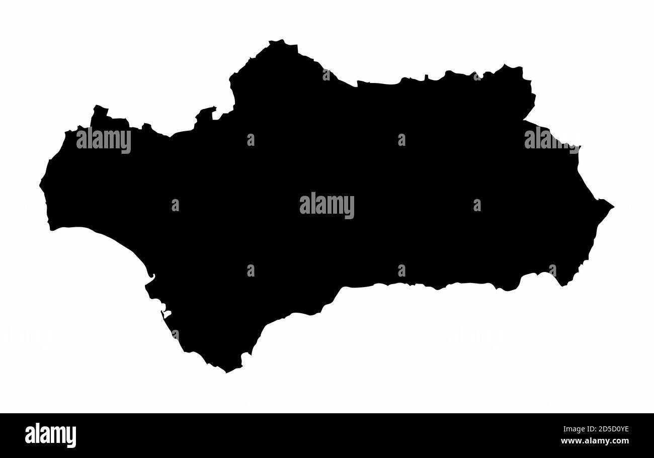 Andalusien Silhouette Karte Stock Vektor