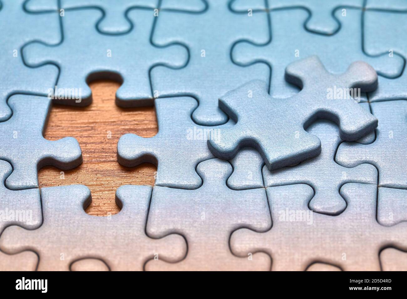 Puzzle fast fertig Stockfoto