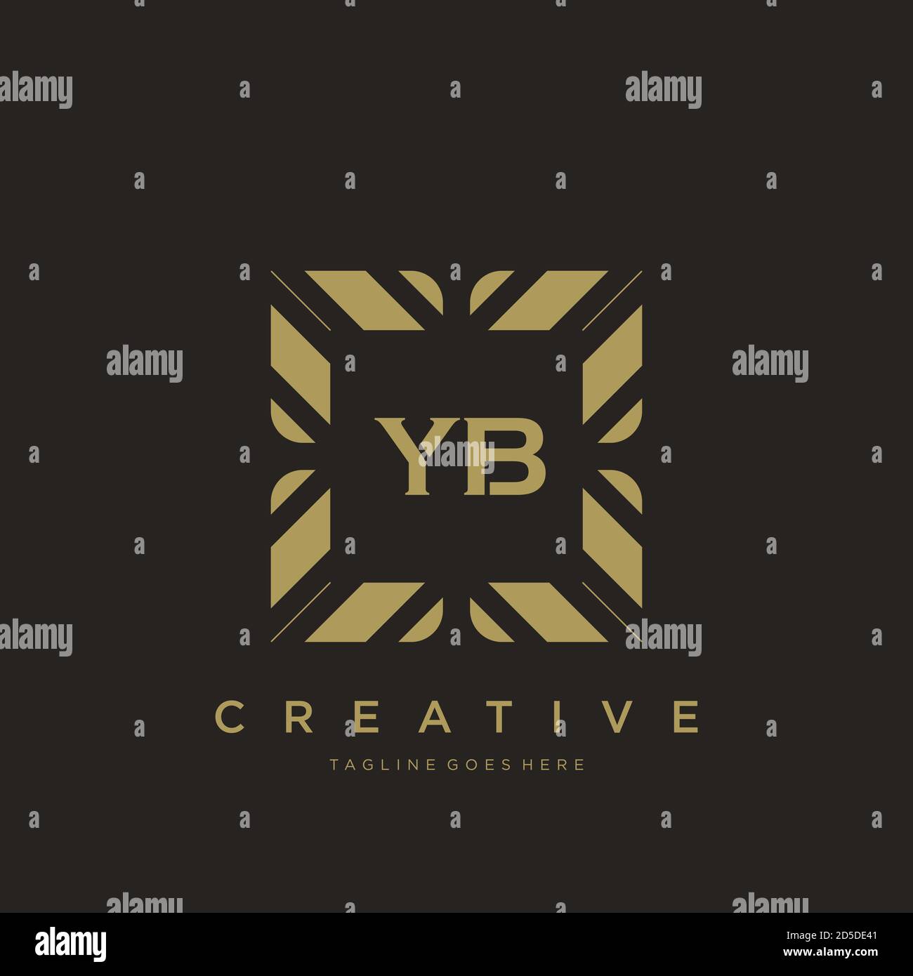 YB Anfangsbuchstabe Luxus Ornament Monogramm Logo Schablone Vektor Stock Vektor