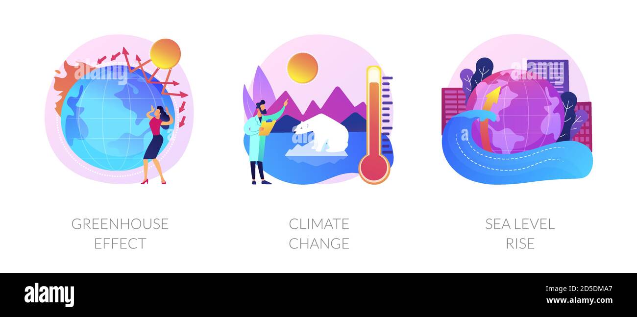 Klimawandel Folgen Vektor Konzept Metapher. Stock Vektor