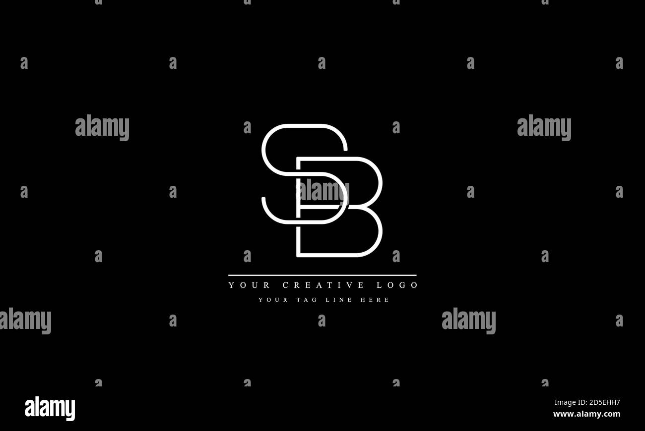 SB BS abstrakte Vektor-Logo-Monogramm-Vorlage Stockfoto